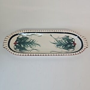 Gail Pittman Christmas‎ Holly 1995 "Hollylujah" Long Serving Platter ~21" USA